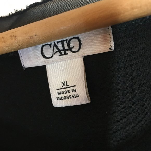 Cato black dressy 3/4 sleeve shirt size eXra large scoop neck draped sides - Picture 2 of 3